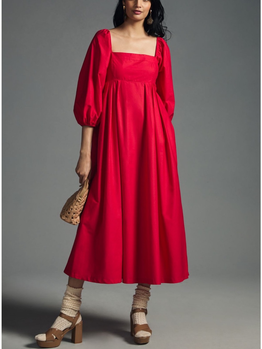 Anthropologie Maeve Squareneck Babydoll Dress